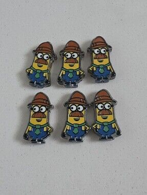 Set of 6 Dad Minion Focal Beads for Beadable Pens And Other DIY Crafts